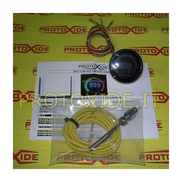 Misuratore Temp. gas di scarico e Voltmetro DigiLed 52mm Misuratore Temp. gas di scarico e Voltmetro DigiLed 52mm