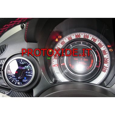 Turbo-Manometer, das auf Fiat 500 Abarth installiert werden kann Manometer Turbo, Benzin, Öl