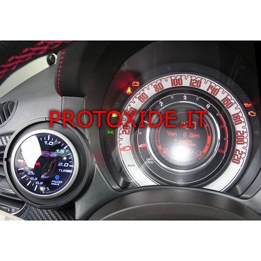 Turbo manometr, který lze nainstalovat na Fiat 500 Abarth Tlakoměry Turbo, Benzín, Olej