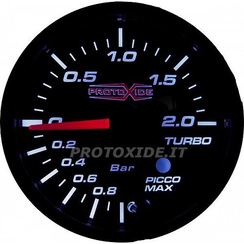 Turbo-Manometer mit Alarmspeicher und 60 mm von -1 bis +2 bar Manometer Turbo, Benzin, Öl