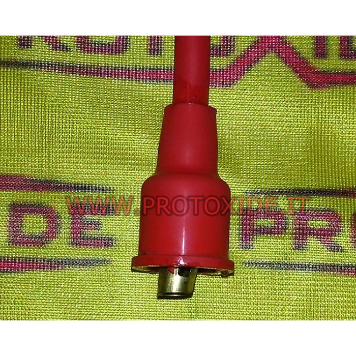Cap and straight terminal for spark plug cable on coil or cap