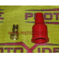 Cap and straight terminal for spark plug cable on coil or cap