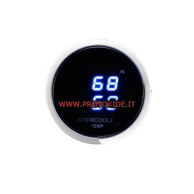 Temperatuur meter lucht intercooler 52mm dubbel display Temperatuurmeters