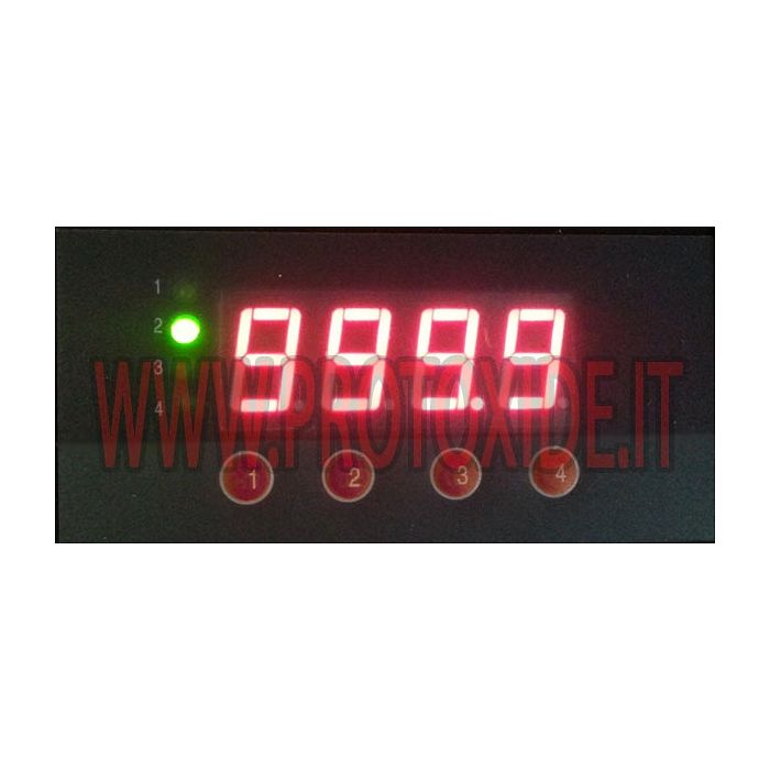 Misuratore Temperatura gas scarico rettangolare con ingresso per 4 termocoppie in unico display