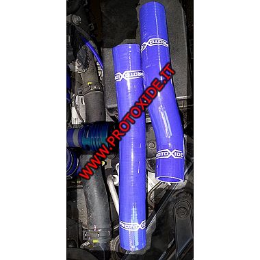 Water blue reinforced silicone hoses Hyundai Genesis 2.0 turbo 2 pcs. Specific sleeves for cars