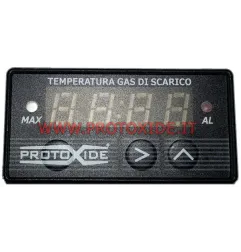 Compacte EGT uitlaatgastemperatuurmeter-kit - piekgeheugen met gele K-sonde en RVS sondeklemmende nippel