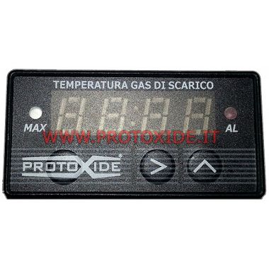 Misuratore temperatura gas scarico EGT Kit compatto - memoria di picco completo di sonda gialla K e nipple inox fermasonda Mi...