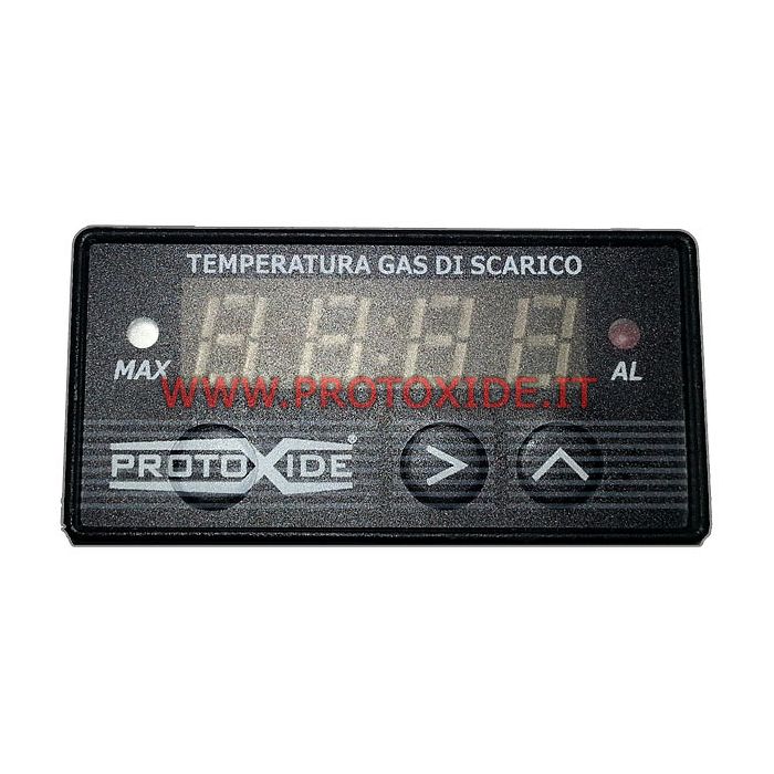 Misuratore temperatura gas scarico EGT Kit compatto - memoria di picco completo di sonda gialla K e nipple inox fermasonda Mi...