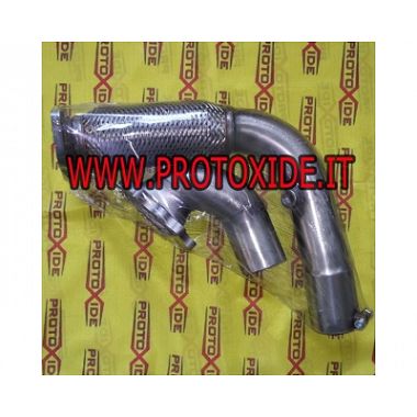 Oversized steel exhaust downpipe with flexible for Fiat Punto GT for turbocharger Garrett GT25 GT 28 GTX28 Downpipe turbo pet...