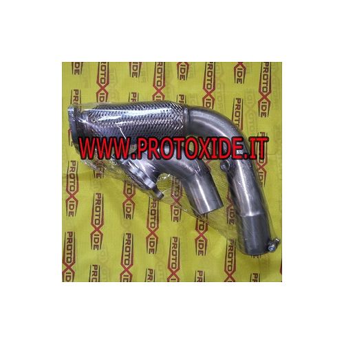 Bajante de escape de acero sobredimensionado con flexible para Fiat Punto GT para turbocompresor Garrett GT25 GT 28 GTX28 Mot...