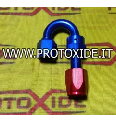 Raccordo 6AN curva 180 gradi femmina aereonautico per tubo calzato 8mm Raccordi aereonautici per tubi benzina - olio - acqua