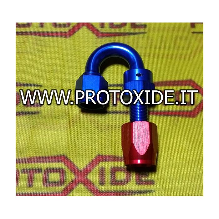Raccordo 180 gradi femmina aereonautico 6AN per tubo calzato