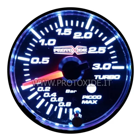 Turbomanometer mit Spitzendruck und Alarm-Memory 52 mm -1 bis +3 bar Turbodruck-, Benzin- und Öldruckmanometer