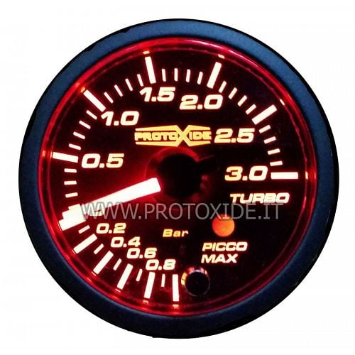 Turbotrycksmätare med trycktopp och larmminne 52mm -1 till +3 bar