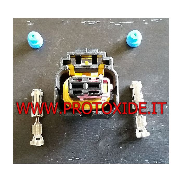 Conector macho de 2 vias para injetores Bosch e Delphi Conector macho de 2 vias para injetores Bosch e Delphi