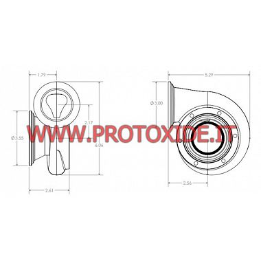 Chiocciola di scarico Turbocompressore Tial Sport GT25 acciaio Inox attacco V-band ProtoXide