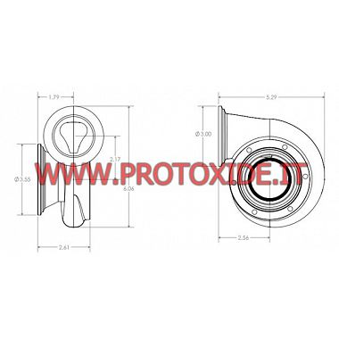 Chiocciola di scarico Turbocompressore Tial Sport GT25 acciaio Inox attacco V-band ProtoXide Chiocciole scarico turbo speciali