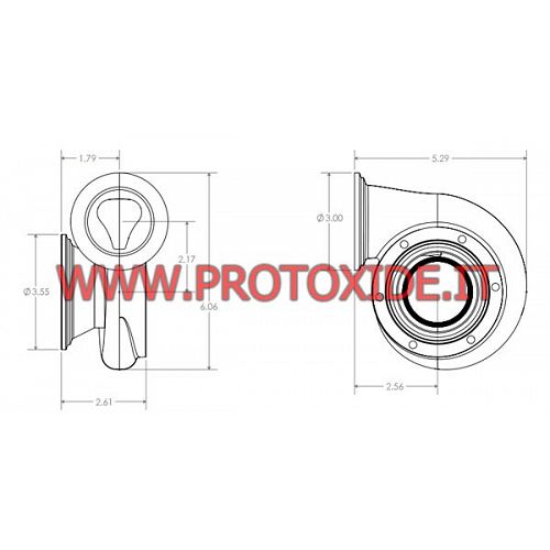 Tuerca de escape Turbo GT25 en acero inoxidable