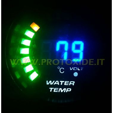 Medidor de temperatura y voltímetro de agua DigiLed de 52 mm Medidores de temperatura