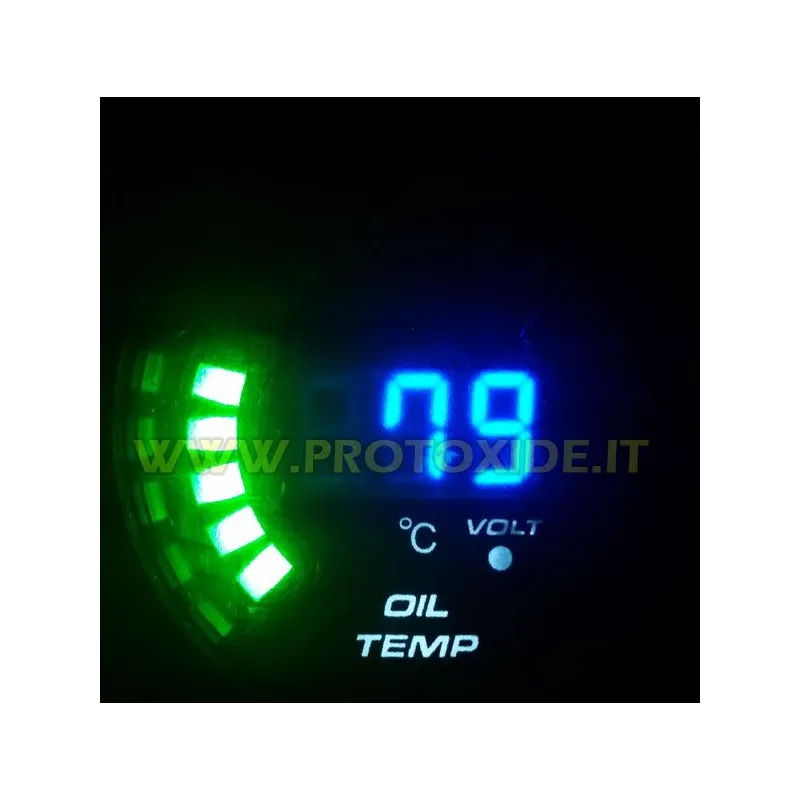 Merilnik temperature olja in voltmeter Okrogli manometer DigiLed 52 mm