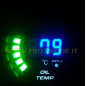 Medidor de temperatura do óleo e voltímetro DigiLed medidor de pressão redondo de 52 mm