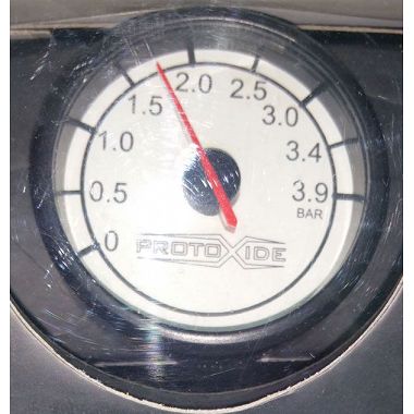 Turbotrykmåler Round 60mm med op til 3,9 bar Trykmålere Turbo, Bensin, Olie