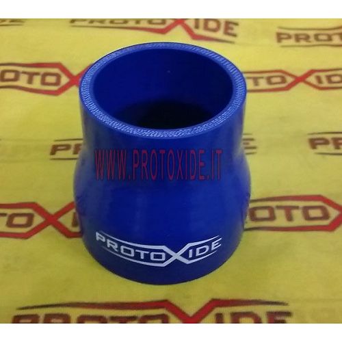 Tubo dritto ridotto in silicone blu 76-60mm interno, 10cm