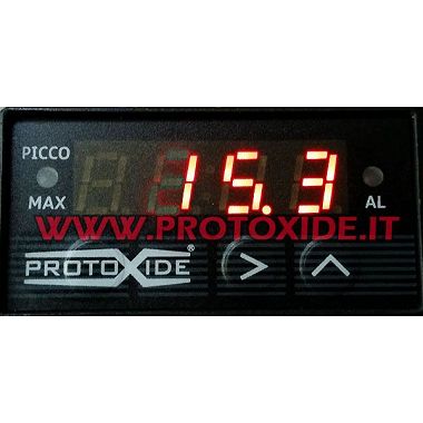 Digitale rechthoekige gauge tot 65 bar - Compact - met een piek geheugen max Drukmeters Turbo, Benzine, Olie