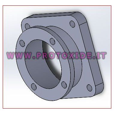 Adapter flange for increased throttle body in aluminum Intake manifold flanges