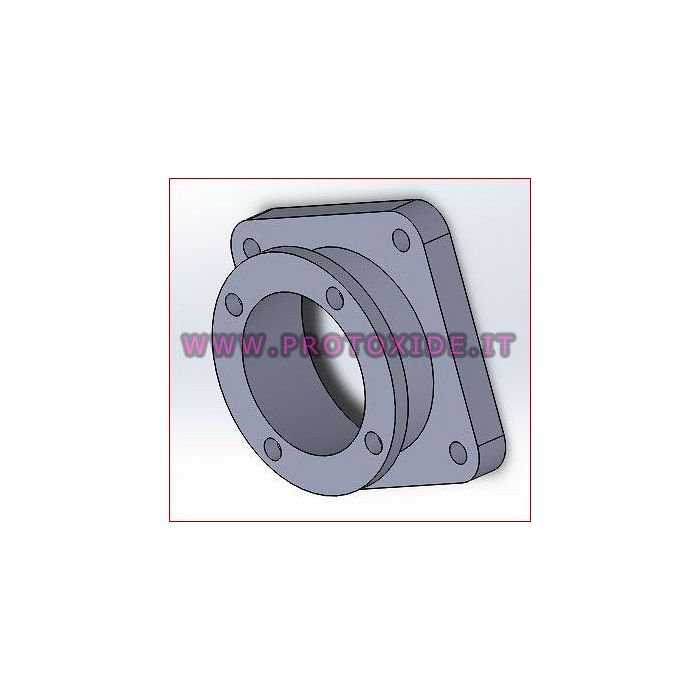 Adapter flange for increased throttle body in aluminum Intake manifold flanges