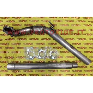 Exhaust downpipe Garrett gt28 -GTX28 2.000 Tfsi Audi Volkswagen engine without catalytic oversized 76mm with central Downpipe...