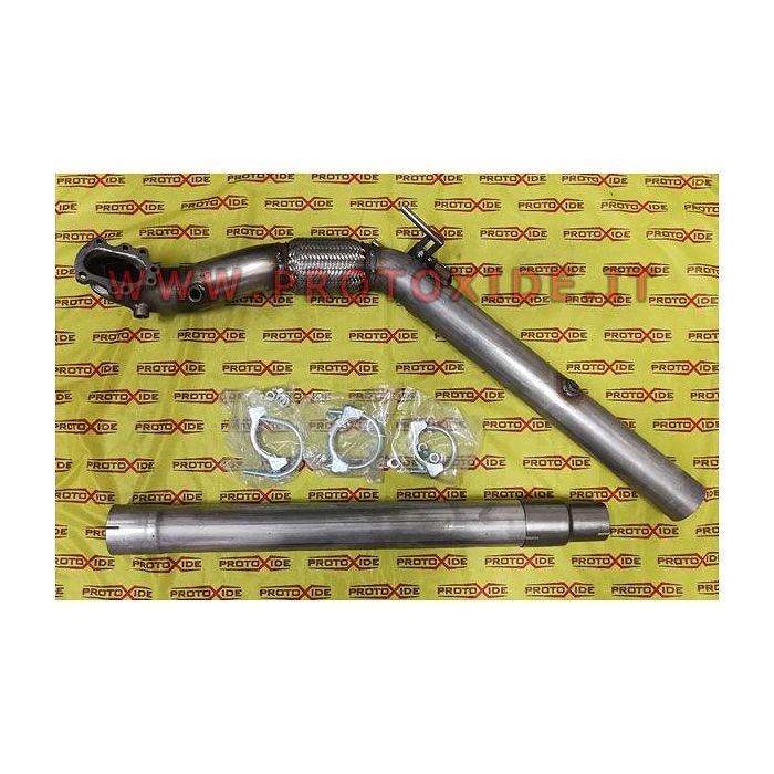 Exhaust downpipe Garrett gt28 -GTX28 2.000 Tfsi Audi Volkswagen engine without catalytic oversized 76mm with central Downpipe...