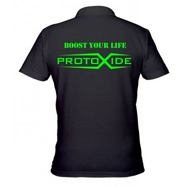 ProtoXide פולו שחור גאדג'טים לשיווק ביגוד של ProtoXide