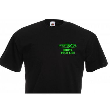ProtoXide T-krekls melns ProtoXide apģērbu tirdzniecības sīkrīki