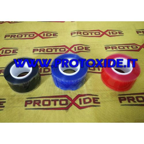 Nastro siliconico adesivo per cambio colorazione manicotti in silicone colore Nero Rosso Blu Bandaje și de protecție termică