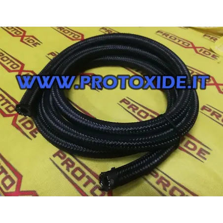 Braided synthetic rubber fuel hose 8 mm with internal metal sheathing, braided fuel and oil hoses and aeronautical fittings