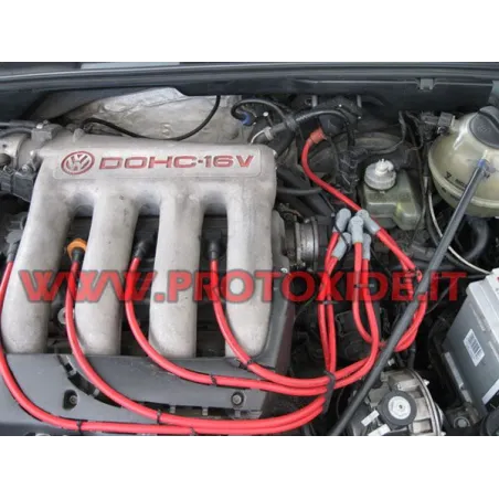 Cables de bujía Volkswagen Golf MK3 2000 16V de alta conductividad rojos Cables de bujías específicos para automóviles