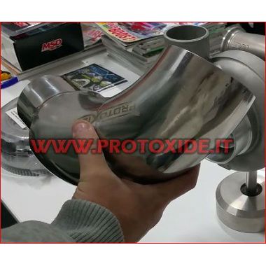 Curva de acero de 90 ° para succión turbo 102-76 mm curvas de acero inoxidable