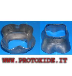 Coletor de escape 4 em 1, união de aço inoxidável, caixa cônica curta 4-1 Flanges para Turbo, Downpipe e Wastegate