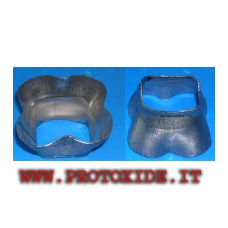 Col·lector d'escapament 4 en 1, unió d'acer inoxidable amb caixa cònica SHORT 4-1 Flanges per Turbo, Downpipe i Wastegate