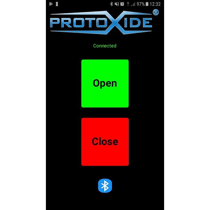 Interface da unidade de controle de abertura do escapamento do silenciador Bluetooth e aplicativo para Android