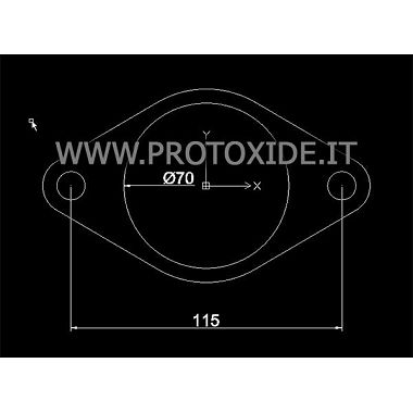 70 mm delikli oval susturucu egzoz flanşı Turbo, Downpipe ve Wastegate için Flanşlar