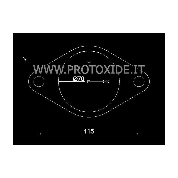 Flangia scarico marmitta ovale con foro da 70mm Flange per Turbo, Downpipe e Wastegate