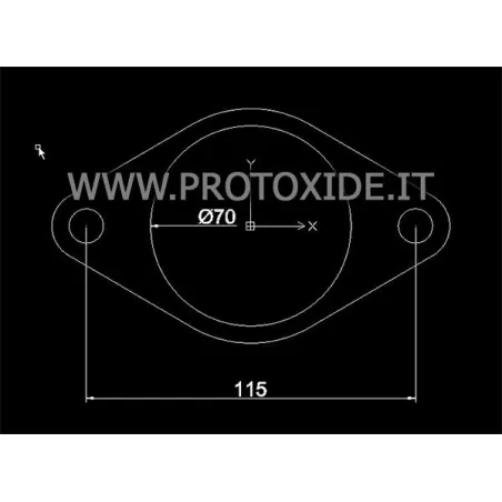 Silenciador oval de brida d'escapament amb forat de 70 mm Flanges per Turbo, Downpipe i Wastegate