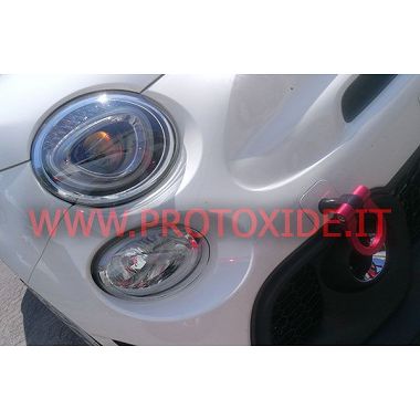 Cârlig de remorcare anodizat Alu specific pentru Fiat 500 Suporturi ranforsate, manete de viteze