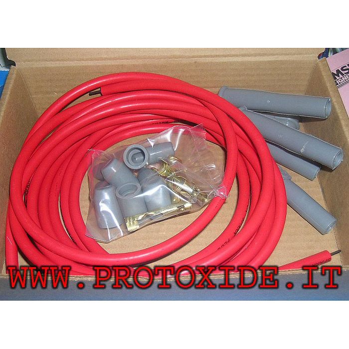 Cable de bujía MSD de silicona roja o negra de alta conductividad de 8.5 mm Cable de bujía y terminales para bricolaje Cable de bujía MSD de silicona roja o negra de alta conductividad de 8.5 mm Cable de bujía y terminales para bricolaje