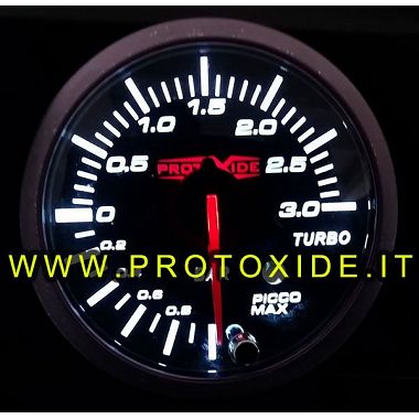 Turbo pressure gauge -1 + 3 bar with peak memory and AUDI RS3 nozzle alarm Pressure gauges Turbo, Petrol, Oil