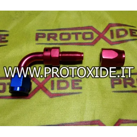 Raccordo 8AN curva 90 gradi femmina aereonautico tubo calzato 8mm Raccordi aereonautici per tubi benzina - olio - acqua