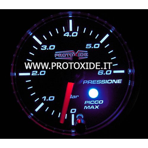 Manometru 2 în 1 pentru benzină și ulei, cu memorie și valoare maximă 0-6 bar, 52 mm, pentru turbo, benzină, manometre pentru