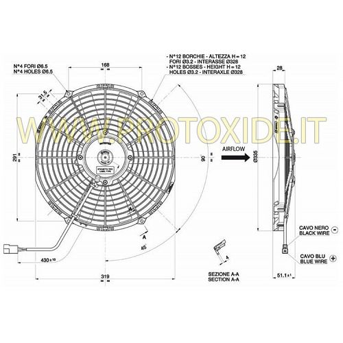 Erhöhter Lüfter für Sierra Cosworth 305mm Wasserkühler Fans